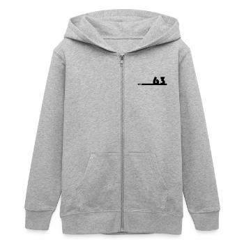 63_Black - Teenager Organic Kapuzenjacke Mini Cultivator von Stanley/Stella - Grau meliert - Vorne - AI Model Teenager Male light (155cm)