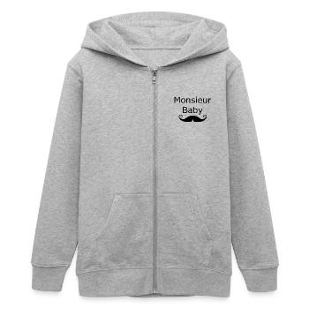 Monsieur Baby - Veste à capuche ado bio Stanley/Stella - gris chiné - Devant - AI Model Teenager Male light (155cm)