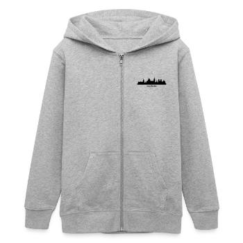 Skyline Salzburg Text - Teenager Organic Kapuzenjacke Mini Cultivator von Stanley/Stella - Grau meliert - Vorne - AI Model Teenager Male light (155cm)