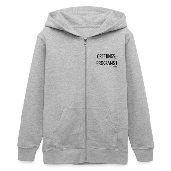 Serie TV - Television - Quotes - Citation - Zitat - Teens Organic Zip-up Hoodie by Stanley/Stella - heather grey - Front - AI Model Teenager Male light (155cm)