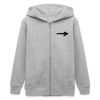 pfeil__f1 - Teenager Organic Kapuzenjacke Mini Cultivator von Stanley/Stella - Grau meliert - Vorne - AI Model Teenager Male light (155cm)