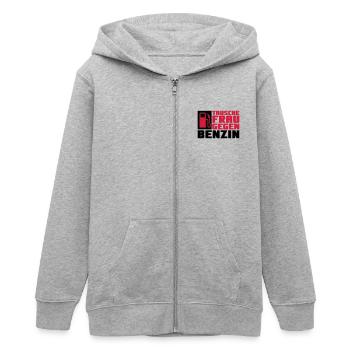Tausche Frau gegen Benzin - Teenager Organic Kapuzenjacke Mini Cultivator von Stanley/Stella - Grau meliert - Vorne - AI Model Teenager Male light (155cm)
