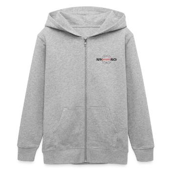 GESTIONNAIRE DE RISQUES 3 - Veste à capuche ado bio Stanley/Stella - gris chiné - Devant - AI Model Teenager Male light (155cm)