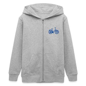 fahrrad - Teenager Organic Kapuzenjacke Mini Cultivator von Stanley/Stella - Grau meliert - Vorne - AI Model Teenager Male light (155cm)