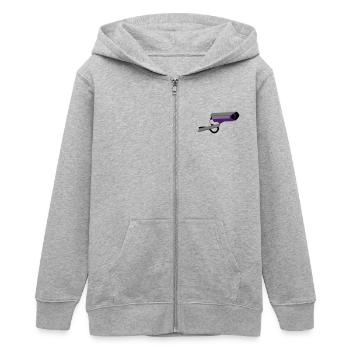 Überwachungskamera - Teenager Organic Kapuzenjacke Mini Cultivator von Stanley/Stella - Grau meliert - Vorne - AI Model Teenager Male light (155cm)