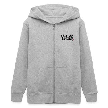 marcher - Veste à capuche ado bio Stanley/Stella - gris chiné - Devant - AI Model Teenager Male light (155cm)