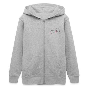 route_1f2 - Veste à capuche ado bio Stanley/Stella - gris chiné - Devant - AI Model Teenager Male light (155cm)