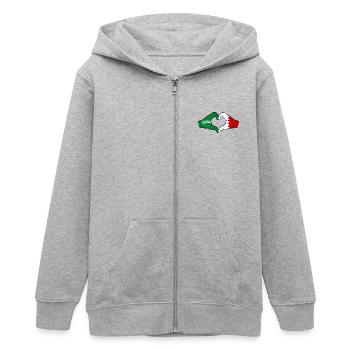 Arabie Saoudite Bahreïn Drapeau Mains Coeur Forme - Veste à capuche ado bio Stanley/Stella - gris chiné - Devant - AI Model Teenager Male light (155cm)