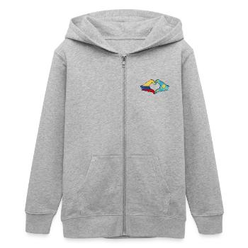 Colombie Kazakhstan drapeau mains forme de coeur utilisé - Veste à capuche ado bio Stanley/Stella - gris chiné - Devant - AI Model Teenager Male light (155cm)