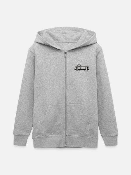 tram1farbe - Teenager Organic Kapuzenjacke Mini Cultivator von Stanley/Stella - Grau meliert