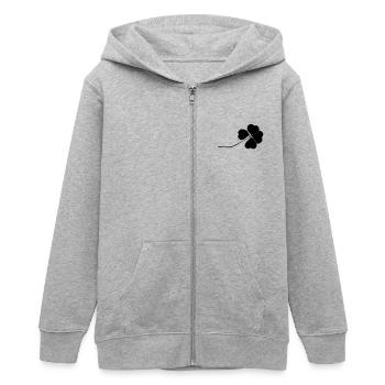 Kleeblatt - Teenager Organic Kapuzenjacke Mini Cultivator von Stanley/Stella - Grau meliert - Vorne - AI Model Teenager Male light (155cm)