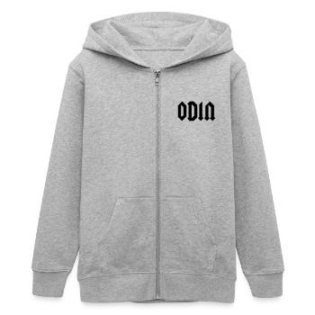 Odin God - Teens Organic Zip-up Hoodie by Stanley/Stella - heather grey - Front - AI Model Teenager Male light (155cm)