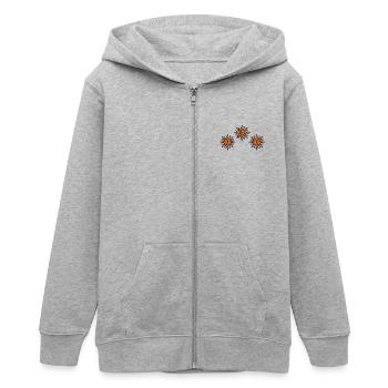 frost eiskristall 3 - Teenager Organic Kapuzenjacke Mini Cultivator von Stanley/Stella - Grau meliert - Vorne - AI Model Teenager Male light (155cm)