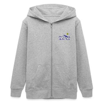 Mountains - Teens Organic Zip-up Hoodie by Stanley/Stella - heather grey - Front - AI Model Teenager Male light (155cm)