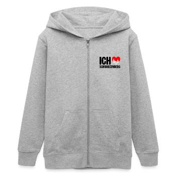 Schwarzenberg Ich liebe meine Stadt - Teenager Organic Kapuzenjacke Mini Cultivator von Stanley/Stella - Grau meliert - Vorne - AI Model Teenager Male light (155cm)