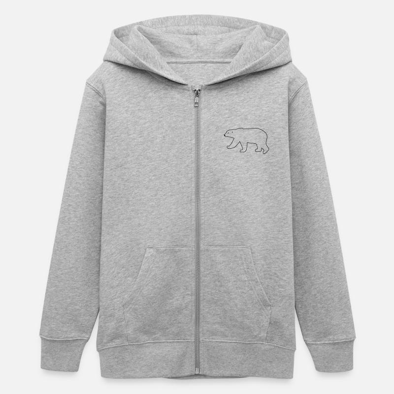 Contour blanc - Veste à capuche ado bio Stanley/Stella - gris chiné