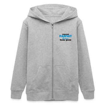 Almost Perfect - 100% BEAUTIFUL KID (2c) - Teens Organic Zip-up Hoodie by Stanley/Stella - heather grey - Front - AI Model Teenager Male light (155cm)