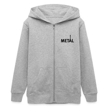 metallic - Teenager Organic Kapuzenjacke Mini Cultivator von Stanley/Stella - Grau meliert - Vorne - AI Model Teenager Male light (155cm)