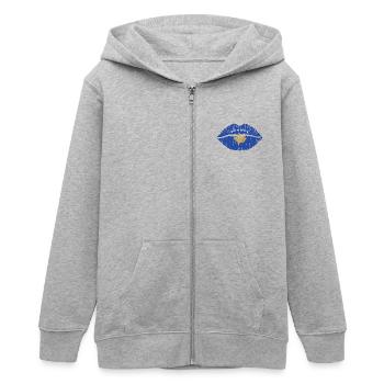 Kuss Kosovo - Teenager Organic Kapuzenjacke Mini Cultivator von Stanley/Stella - Grau meliert - Vorne - AI Model Teenager Male light (155cm)