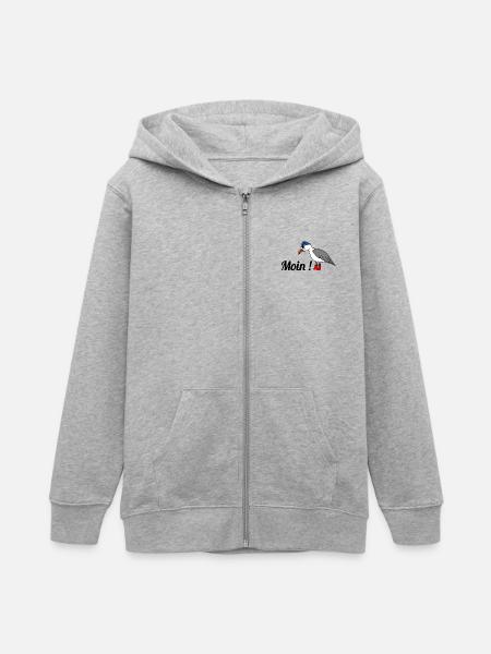Moin, Möwe - Teenager Organic Kapuzenjacke Mini Cultivator von Stanley/Stella - Grau meliert