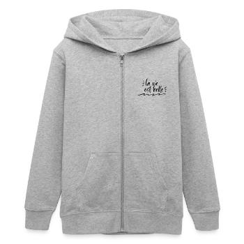 La vie est belle - Veste à capuche ado bio Stanley/Stella - gris chiné - Devant - AI Model Teenager Male light (155cm)