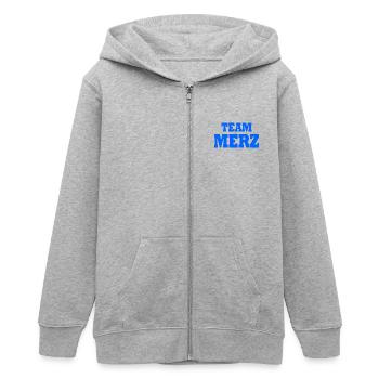 Team Merz - Teenager Organic Kapuzenjacke Mini Cultivator von Stanley/Stella - Grau meliert - Vorne - AI Model Teenager Male light (155cm)