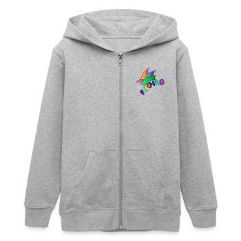 Fasching / Carnival / Narrenkappe - Teenager Organic Kapuzenjacke Mini Cultivator von Stanley/Stella - Grau meliert - Vorne - AI Model Teenager Male light (155cm)