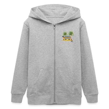 ER ICH - Teenager Organic Kapuzenjacke Mini Cultivator von Stanley/Stella - Grau meliert - Vorne - AI Model Teenager Male light (155cm)