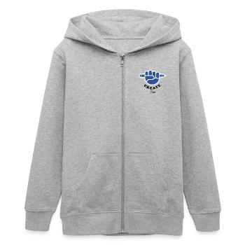 Schaffen! - Teenager Organic Kapuzenjacke Mini Cultivator von Stanley/Stella - Grau meliert - Vorne - AI Model Teenager Male light (155cm)