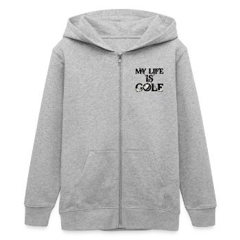 Kreuzende Golfschläger Ball - Teenager Organic Kapuzenjacke Mini Cultivator von Stanley/Stella - Grau meliert - Vorne - AI Model Teenager Male light (155cm)