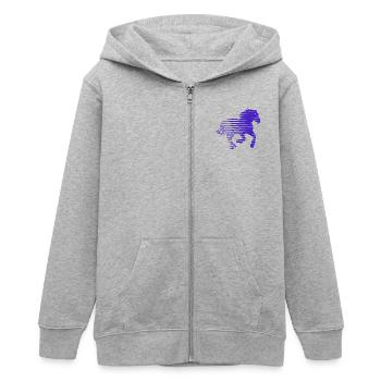 HORSE. COLT. MARE. ANIMAL. ANIMALS. NATURE. - Teens Organic Zip-up Hoodie by Stanley/Stella - heather grey - Front - AI Model Teenager Male light (155cm)