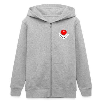 Clown - il faut toujours garder la bonne humeur - Veste à capuche ado bio Stanley/Stella - gris chiné - Devant - AI Model Teenager Male light (155cm)
