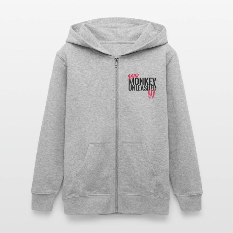 Wild monkey unleashed Teens Organic Zip-up Hoodie by Stanley/Stella