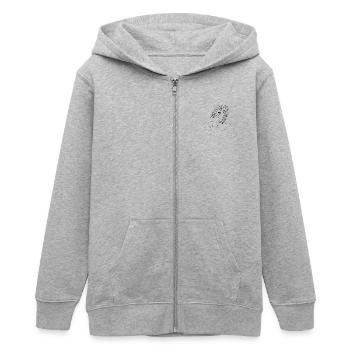 Mittelfinger Girl Line Art Provokantes Statement - Teenager Organic Kapuzenjacke Mini Cultivator von Stanley/Stella - Grau meliert - Vorne - AI Model Teenager Male light (155cm)