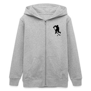 Hockey sur glace - Veste à capuche ado bio Stanley/Stella - gris chiné - Devant - AI Model Teenager Male light (155cm)