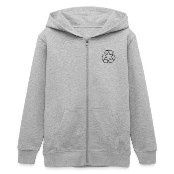 Recycle - Teenager Organic Kapuzenjacke Mini Cultivator von Stanley/Stella - Grau meliert - Vorne - AI Model Teenager Male light (155cm)