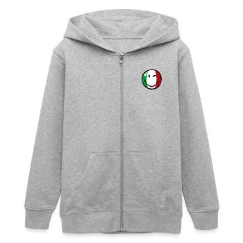Smiley Italy - Veste à capuche ado bio Stanley/Stella - gris chiné - Devant - AI Model Teenager Male light (155cm)
