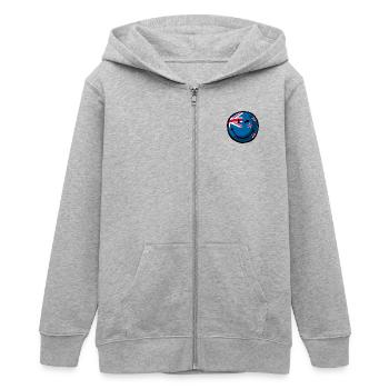 Smiley New Zealand - Veste à capuche ado bio Stanley/Stella - gris chiné - Devant - AI Model Teenager Male light (155cm)
