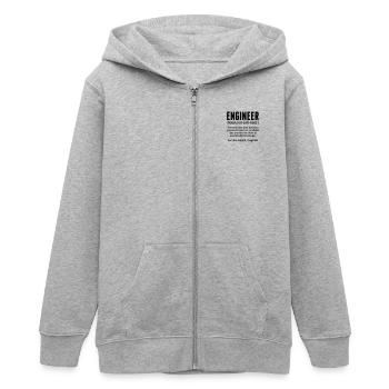 ENGINEER - Teens Organic Zip-up Hoodie by Stanley/Stella - heather grey - Front - AI Model Teenager Male light (155cm)