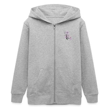 Fleurs de cerisier - Veste à capuche ado bio Stanley/Stella - gris chiné - Devant - AI Model Teenager Male light (155cm)