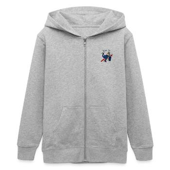 Broker Fee - Teenager Organic Kapuzenjacke Mini Cultivator von Stanley/Stella - Grau meliert - Vorne - AI Model Teenager Male light (155cm)