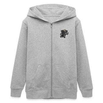 Couronne de dessin animé d’éléphant - Veste à capuche ado bio Stanley/Stella - gris chiné - Devant - AI Model Teenager Male light (155cm)