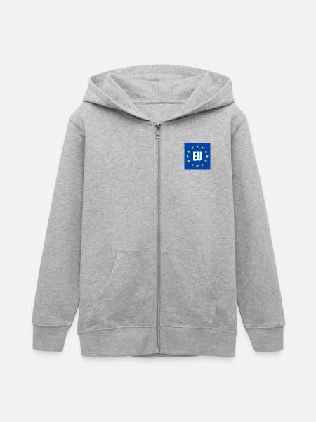Eu flagge - Teenager Organic Kapuzenjacke Mini Cultivator von Stanley/Stella - Grau meliert