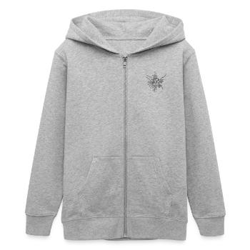 Drachen - Teenager Organic Kapuzenjacke Mini Cultivator von Stanley/Stella - Grau meliert - Vorne - AI Model Teenager Male light (155cm)