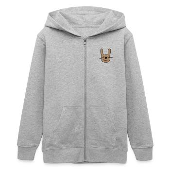 Hase Kaninchen Häschen Cartoon Kleintier niedlich - Teenager Organic Kapuzenjacke Mini Cultivator von Stanley/Stella - Grau meliert - Vorne - AI Model Teenager Male light (155cm)