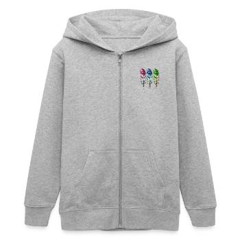 Pen - Teens Organic Zip-up Hoodie by Stanley/Stella - heather grey - Front - AI Model Teenager Male light (155cm)