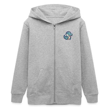 Lächelnder Alligator - Teenager Organic Kapuzenjacke Mini Cultivator von Stanley/Stella - Grau meliert - Vorne - AI Model Teenager Male light (155cm)