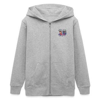 Offline schüchtern, online Rampensau - Teenager Organic Kapuzenjacke Mini Cultivator von Stanley/Stella - Grau meliert - Vorne - AI Model Teenager Male light (155cm)