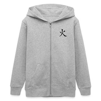 Feu - Veste à capuche ado bio Stanley/Stella - gris chiné - Devant - AI Model Teenager Male light (155cm)