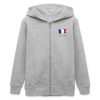 france drapeau 04 - Veste à capuche ado bio Stanley/Stella - gris chiné - Devant - AI Model Teenager Male light (155cm)